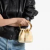 Bon Bon Natural Mix Tie Dye Leather Bucket Bag with Sculpted Handle