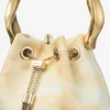 Bon Bon Natural Mix Tie Dye Leather Bucket Bag with Sculpted Handle
