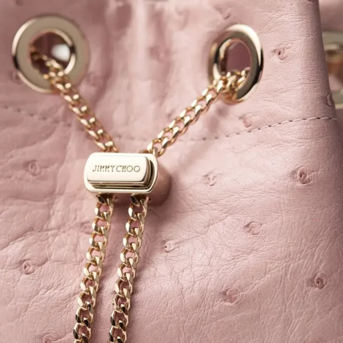 Bon Bon Rose Ostrich Leather Bag