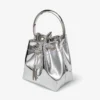 Bon Bon Silver Mirror Fabric Mini Bag with Metal Handle