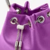 Bon Bon Violet Orchid Satin Handbag with Metal Bracelet