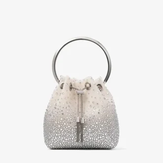 Bon Bon White Crystal Mesh Handbag