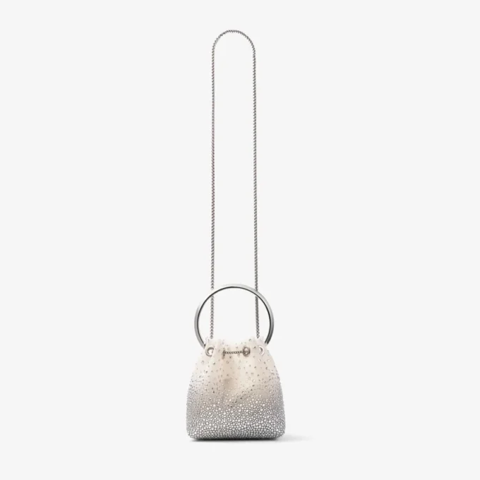 Bon Bon White Crystal Mesh Handbag