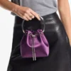 Bon Bon Winter Bloom Satin Handbag with Metal Bracelet