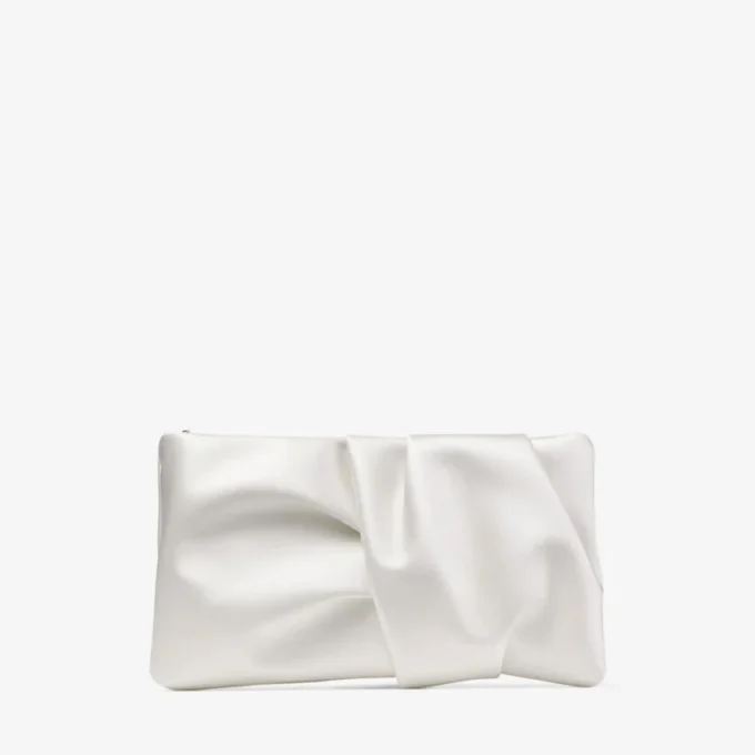 Bonny Clutch Ivory Satin Clutch Bag