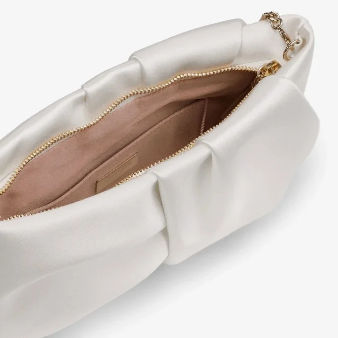 Bonny Clutch Ivory Satin Clutch Bag