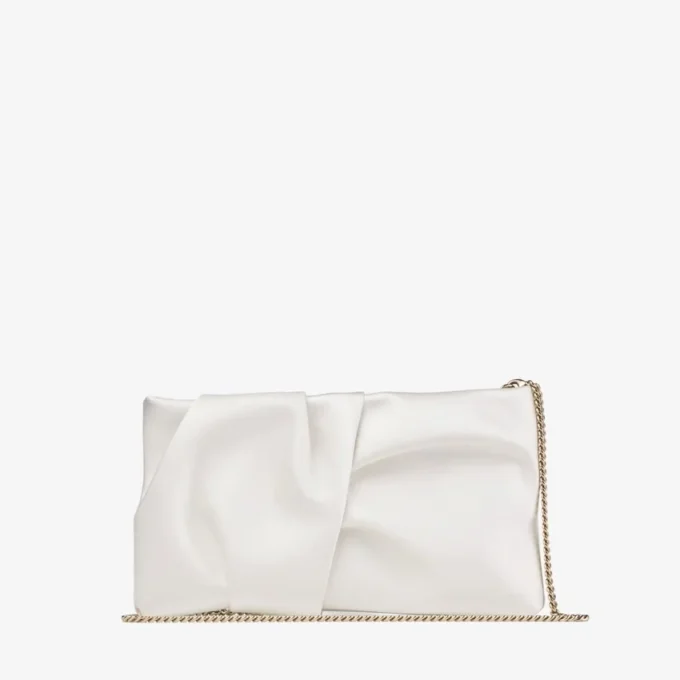 Bonny Clutch Ivory Satin Clutch Bag