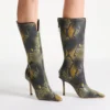 Boot Python-Printed Leather Knee-High Boot