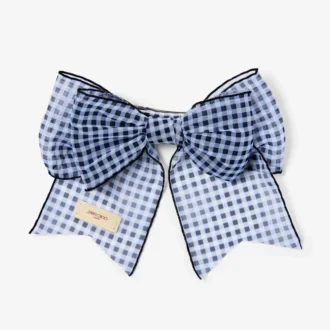 Bow Hair Clip Marine Mix Mini Gingham Organza Bow Hair Clip 