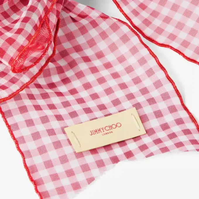 Bow Hair Clip Ruby Red Mix Mini Gingham Organza Bow Hair Clip
