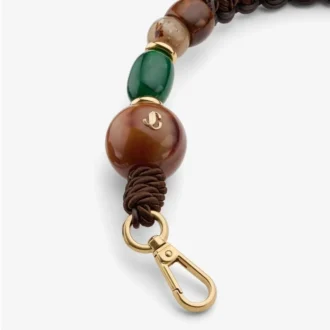 Braided Strap Brown Multi Braided Rope Strap with Beads