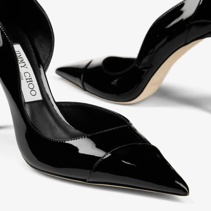 Brigitte 100 Black Patent Leather Pumps