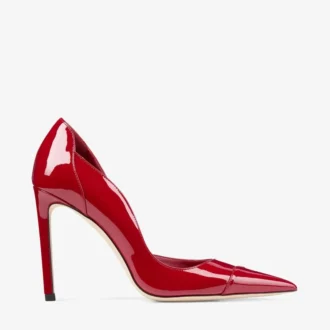Brigitte 100 Ruby Red Patent Leather Pumps