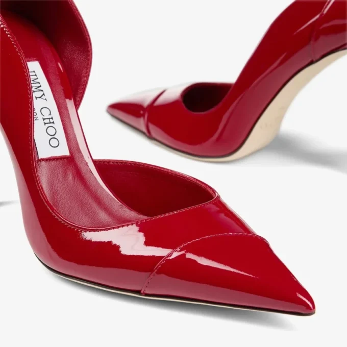 Brigitte 100 Ruby Red Patent Leather Pumps