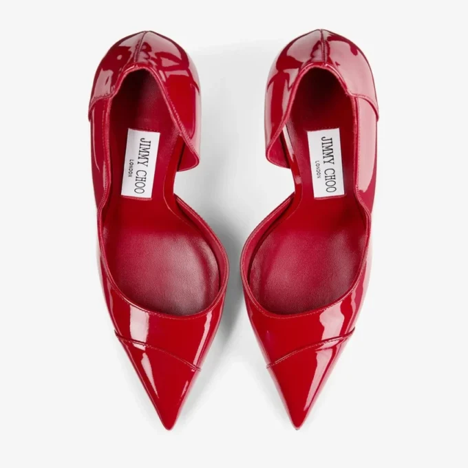 Brigitte 100 Ruby Red Patent Leather Pumps
