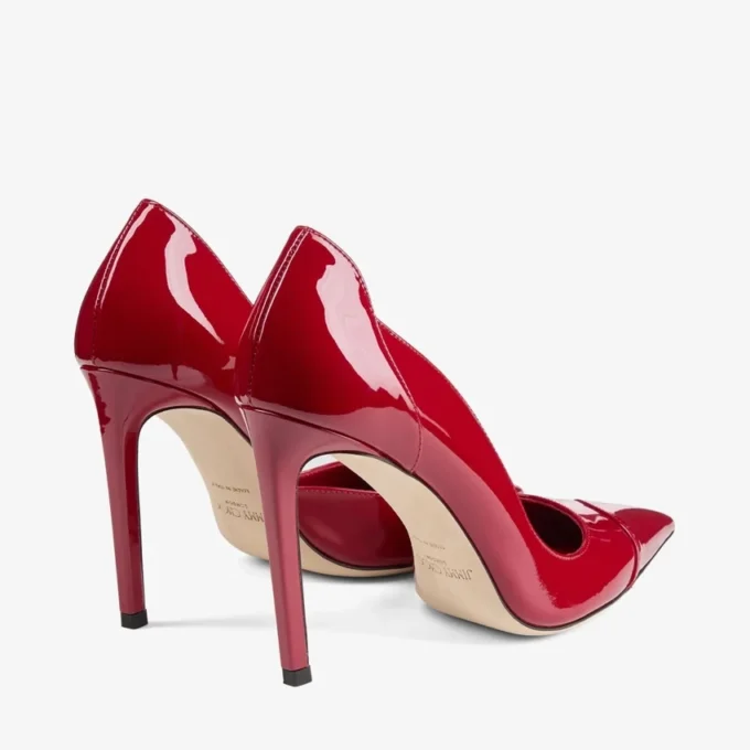 Brigitte 100 Ruby Red Patent Leather Pumps
