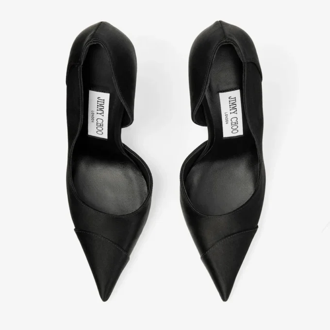 Brigitte 120 Black Satin Pumps