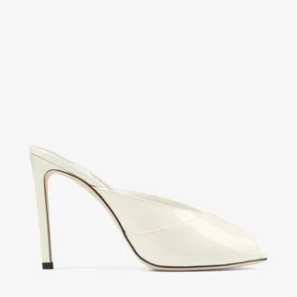 Brigitte Mule 100 Latte Patent Leather Mules