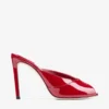 Brigitte Mule 100 Ruby Red Patent Leather Mules