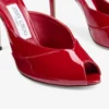Brigitte Mule 100 Ruby Red Patent Leather Mules