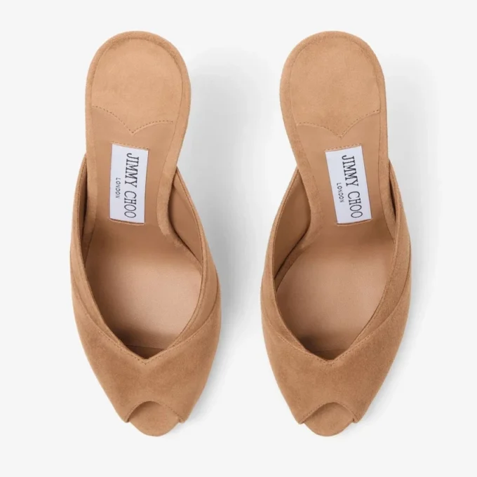 Brigitte Mule 100 Toffee Suede Mules