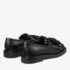 Buff Fringe Loafer Black Box Calf Leather Loafers