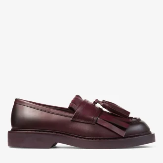 Buff Fringe Loafer Deep Merlot Waxed Calf Loafers