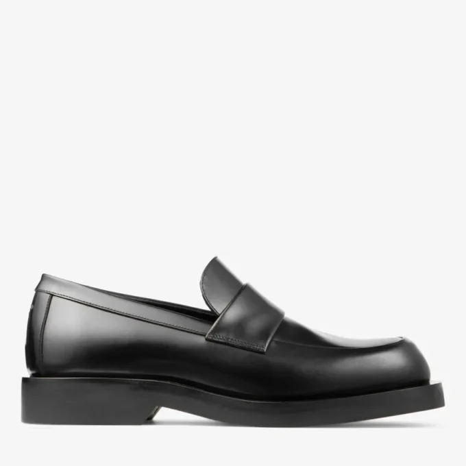 Buff Loafer Black Box Calf Leather Loafers