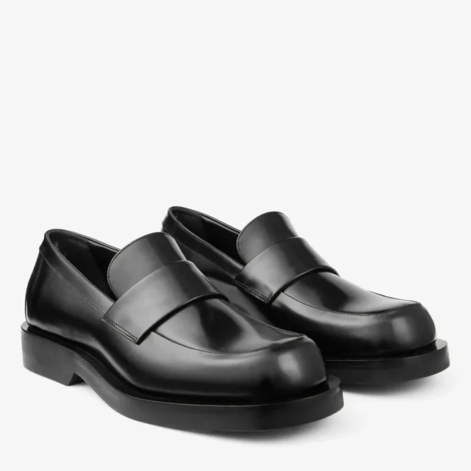 Buff Loafer Black Box Calf Leather Loafers