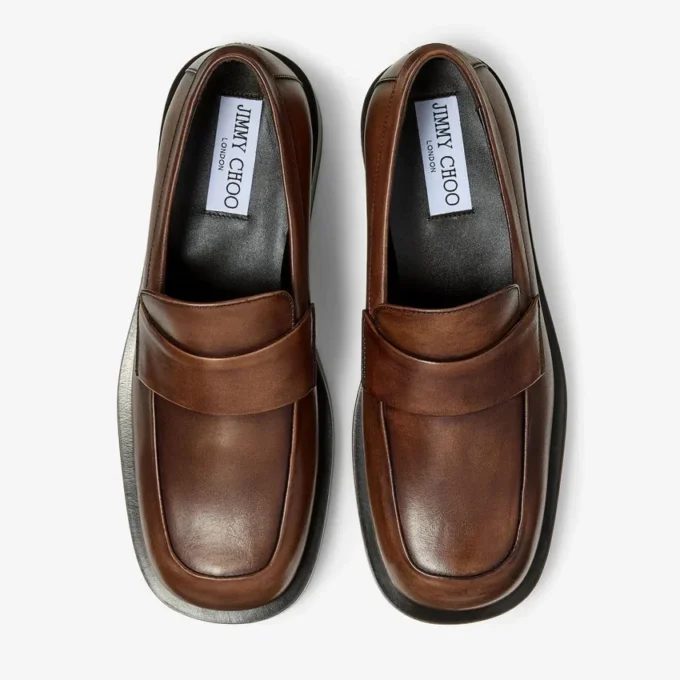 Buff Loafer Mocha Burnished Leather Loafers