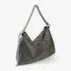Callie Black Diamond Motif Crystal Hotfix on Suede Clutch Bag