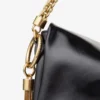 Callie Flap Black Shiny Biker Leather Shoulder Bag