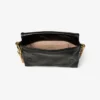 Callie Flap Black Shiny Biker Leather Shoulder Bag