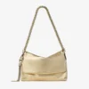 Callie Flap Gold Metallic Leather Shoulder Bag