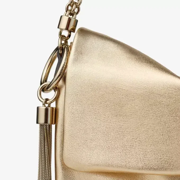 Callie Flap Gold Metallic Leather Shoulder Bag