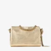 Callie Flap Gold Metallic Leather Shoulder Bag