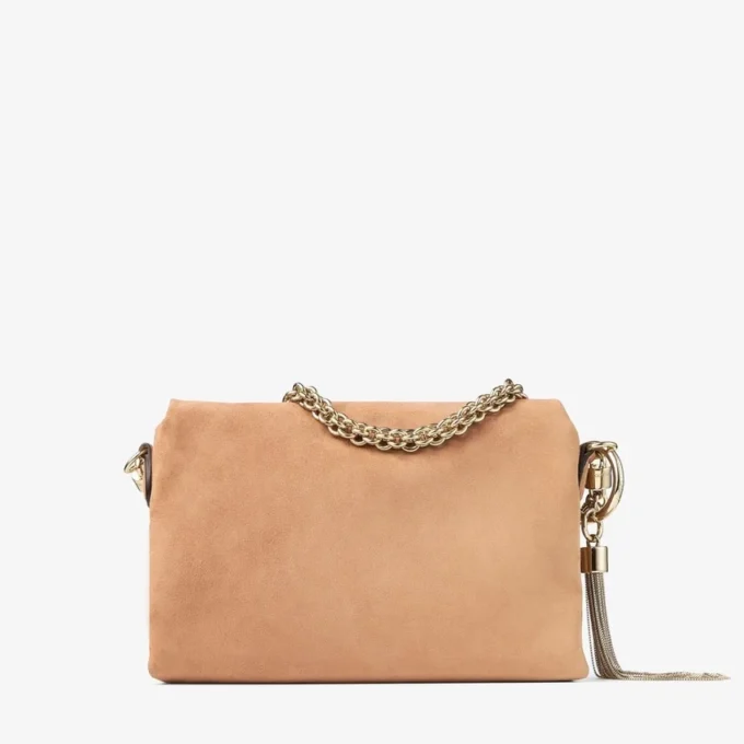 Callie Flap Toffee Suede Shoulder Bag