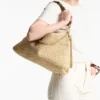 Callie Maxi Natural and Coffee Raffia Shoulder Bag with Detachable Woven Nappa Leather Strap