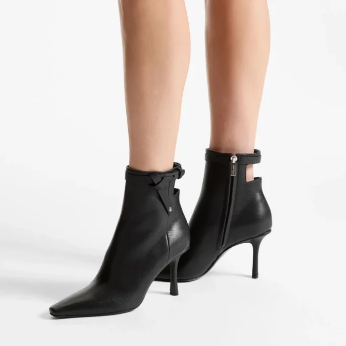 Camie Ankle Boot 85 Black Shiny Kid Leather Ankle Boots
