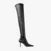 Camie over the Knee Boot Black Stretch Nappa and Spazzolato Leather Boot