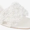Cary Mule 70 Ivory Satin Mule Sandal with Pearl Embellishments