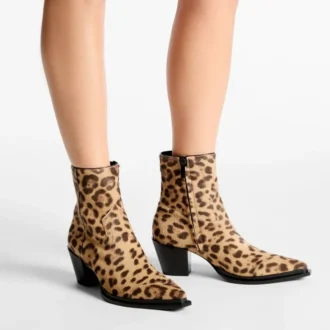 Cece Ankle Boot 60 Natural Leopard Print Pony Ankle Boots