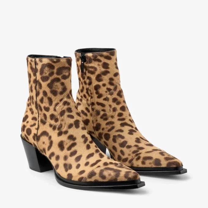 Cece Ankle Boot 60 Natural Leopard Print Pony Ankle Boots