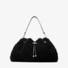 Cinch Medium Black Knitted Wool Shoulder Bag