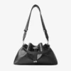 Cinch Medium Black Leather Shoulder Bag