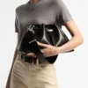 Cinch Medium Black Leather Shoulder Bag
