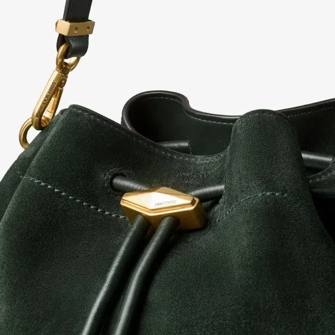 Cinch Medium British Green Suede Shoulder Bag