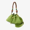 Cinch Medium Clover Suede Shoulder Bag with Braided Bead Strap