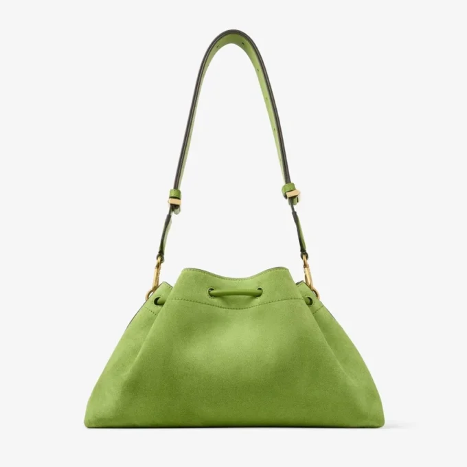 Cinch Medium Clover Suede Shoulder Bag with Braided Bead Strap