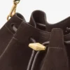 Cinch Medium Coffee Suede Shoulder Bag